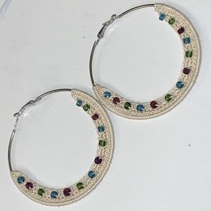 ❤️  Crochet boho inspired hoops with beads